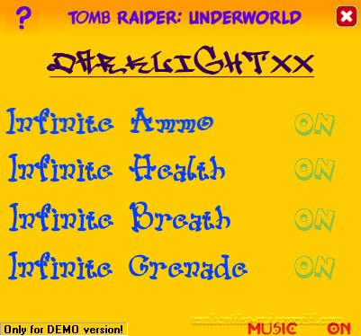 Tomb Raider Underworld DEMO +4 Trainer Screenshot